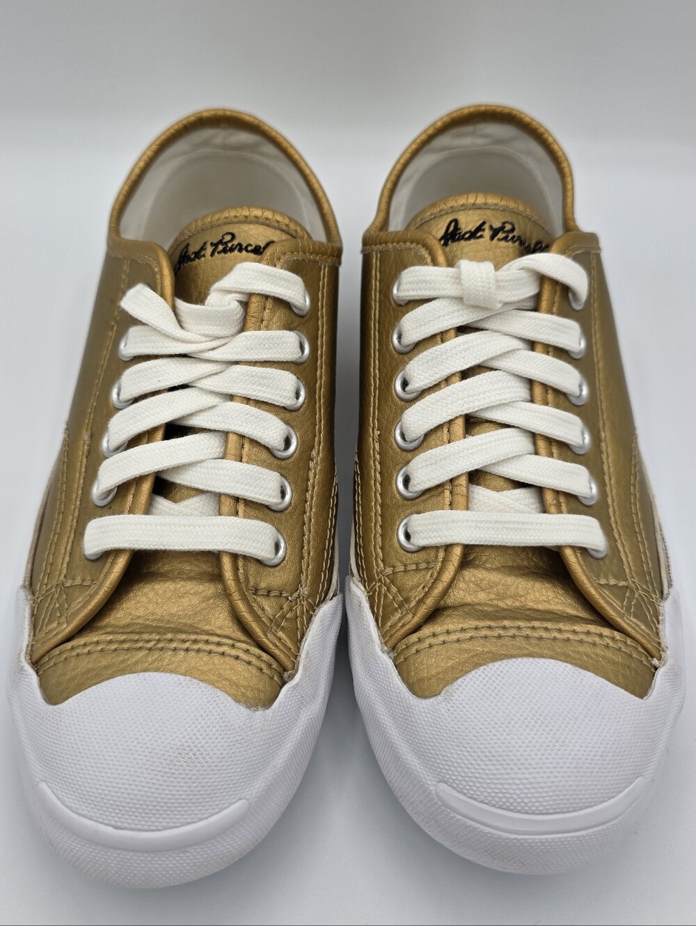 Converse Jack Purcell Gold Metallic Leather Low Top Sneakers Women’s 6.5